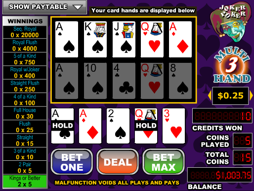 Joker Poker-3 Hand