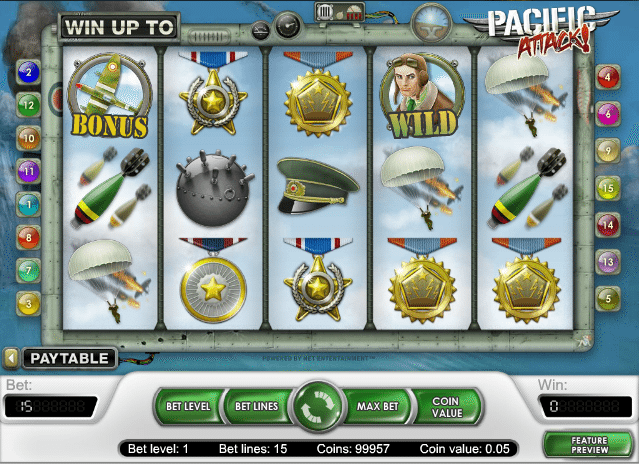 pacific attack free slot machine