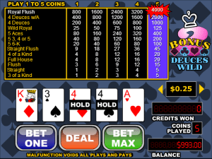 Free Videopoker Bonus Deuces Wild