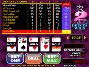 Free Videopoker Deuces Wild