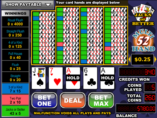 Free Videopoker Joker Poker-52 Hand Online