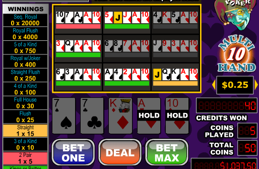 Free Videopoker Joker Poker-10 Hand