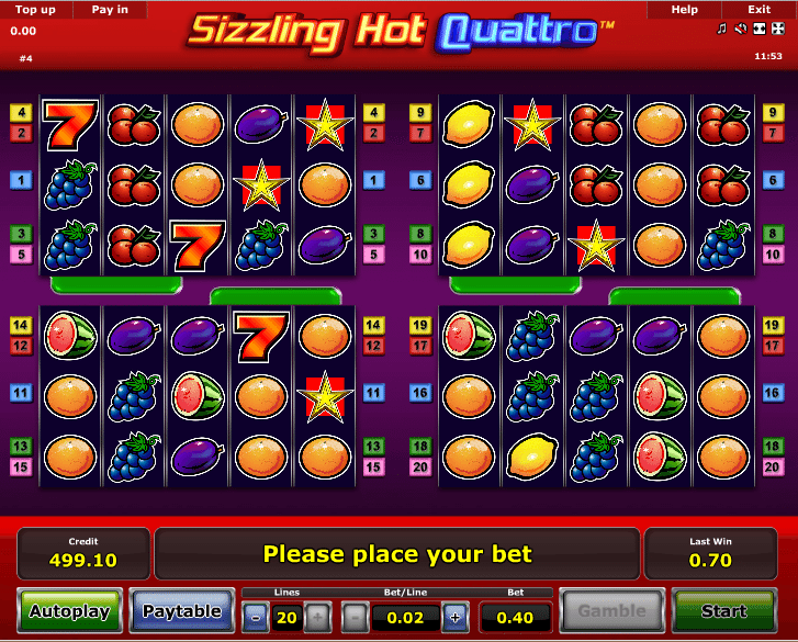 Free Slot Sizzling Hot Quattro Online