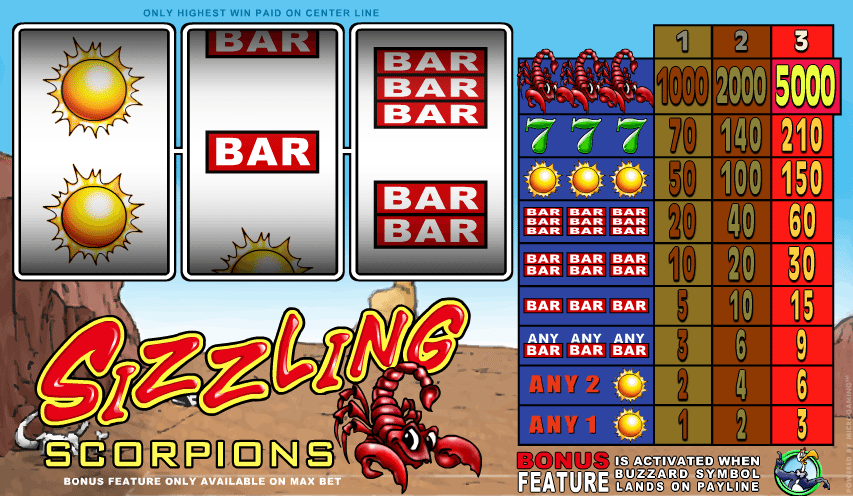 Free Sizzling Scorpions Slot Online