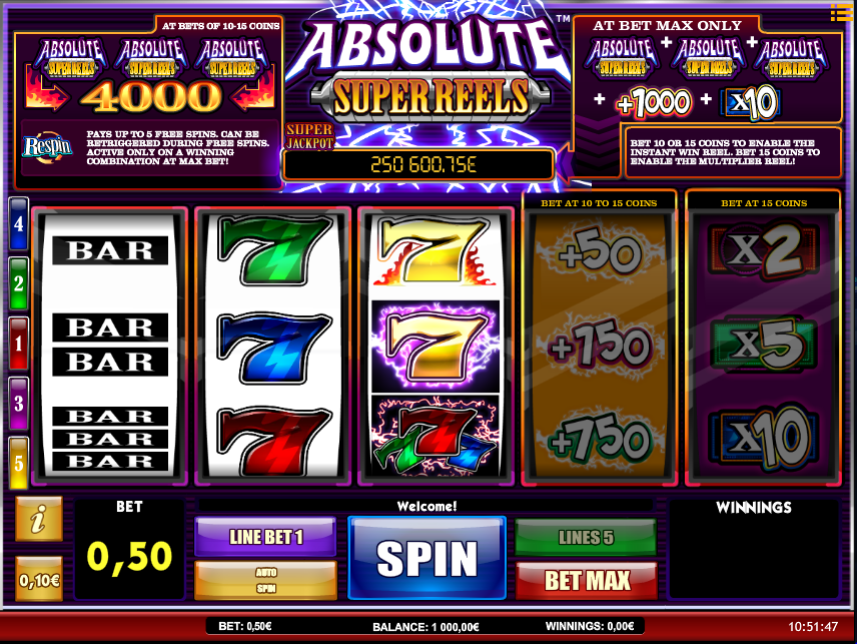 Free Absolute Super Reels Slot Online