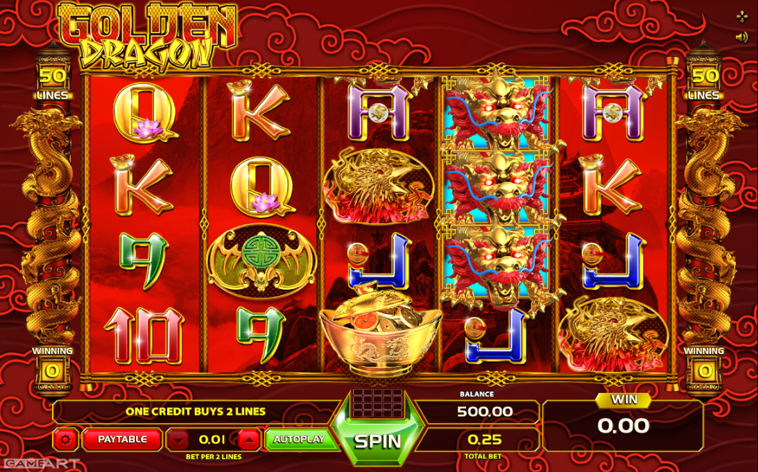 Free Golden Gragon Game Art Slot Online