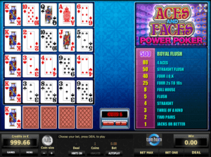 Free Videopoker Aces and Faces 4H Online