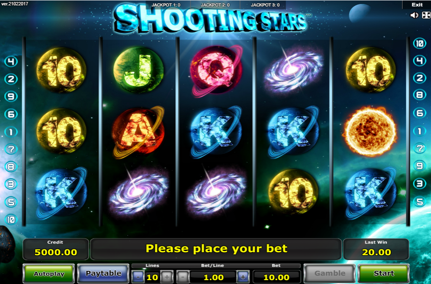 Shooting Stars Free Online Slot