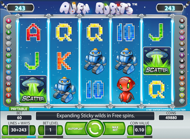 free slot alien robots online