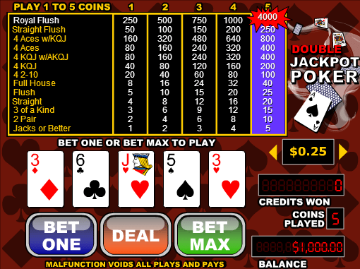 Free Videopoker Double Jackpot Poker Online