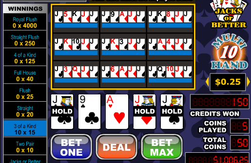 Free Videopoker Jacks Or Better-10 Hand