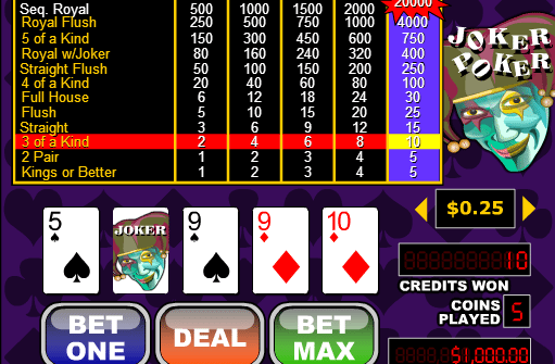 Free Videopoker Joker Poker Online