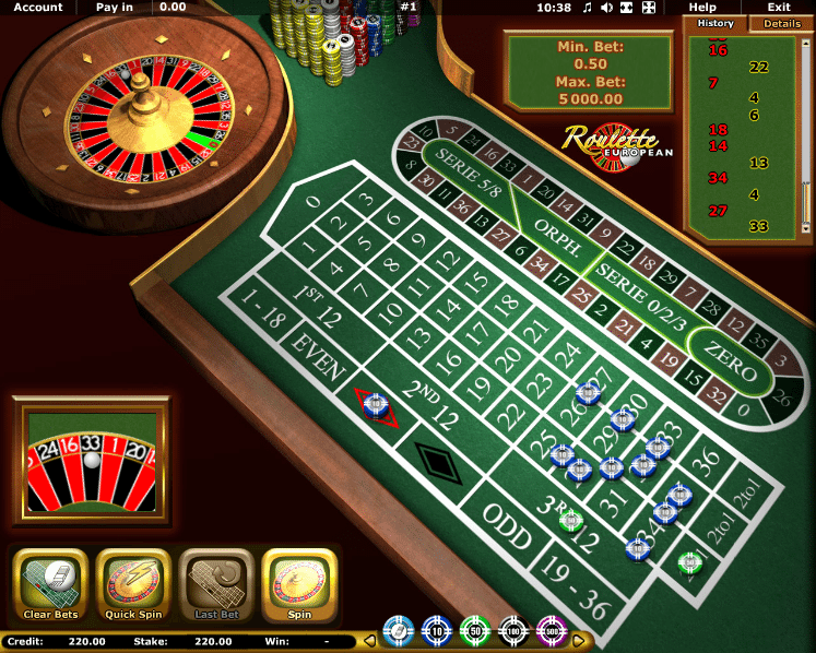 Free GT European Roulette Online