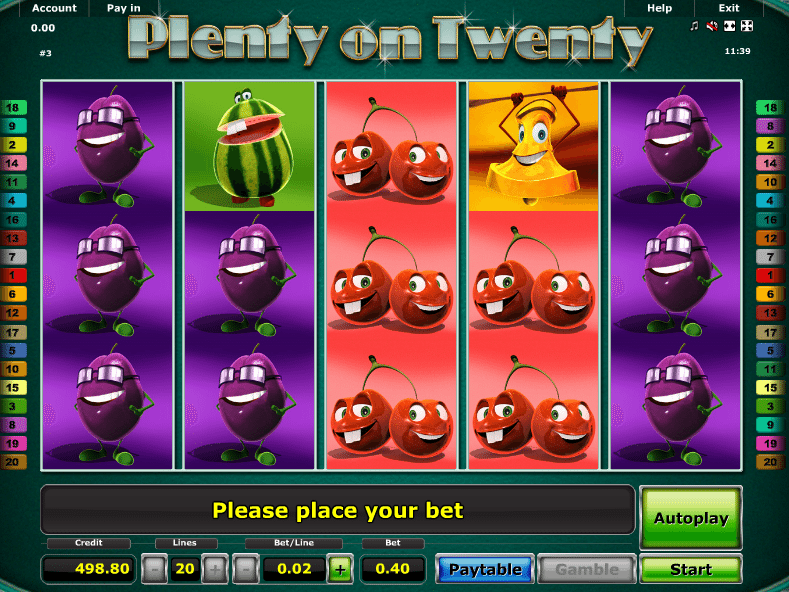 Free Slot Machine Plenty On Twenty