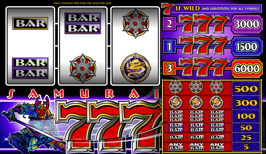Free Online Slot Samurai Sevens