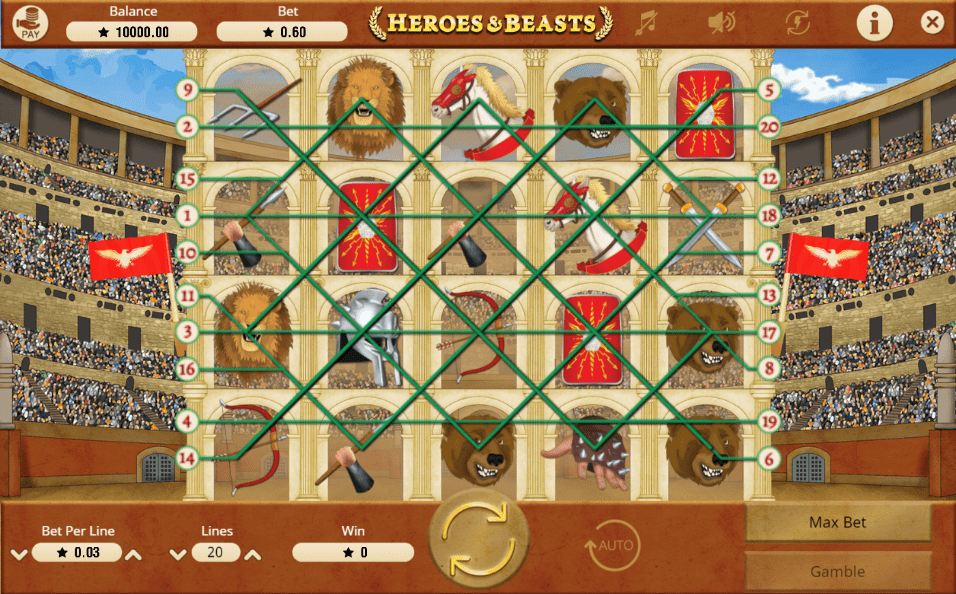Free Heroes and Beasts Slot Online