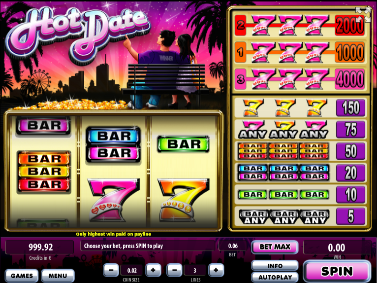Slot Machine Hot Date Online Free