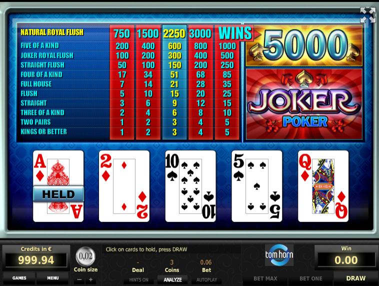 Free Joker Poker TomHorn Online