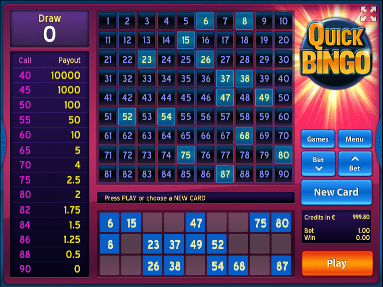 Free Quick Bingo Online