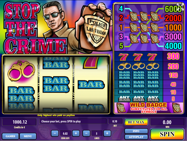 Slot Machine Stop the Crime Online Free