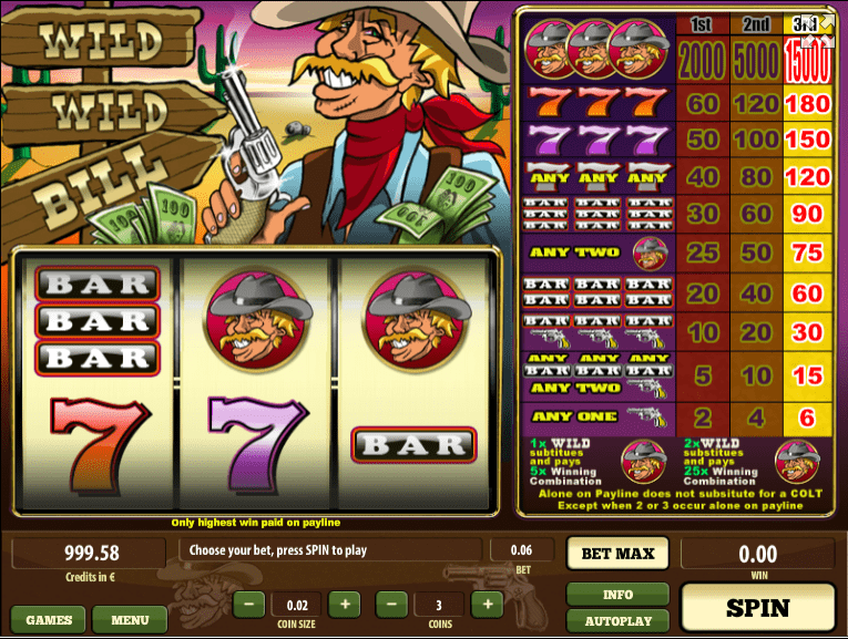 Slot Machine Wild Wild Bill Online Free