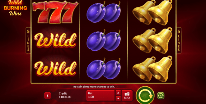 Wild Burning Wins 5 lines Free Online Slot